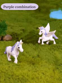 4pcs/Set Colorful PVC Pegasus Cute Model, Cartoon Character & Succulent Plant Assembly Decor, Party Decoration & Gift - Multicolor - View 18