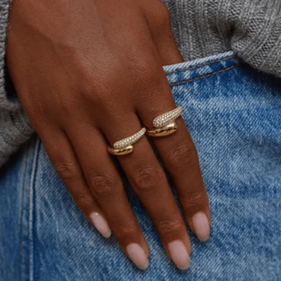 VKHK 1pc Glamorous Sparkling Zirconia Decorated Ring, Suitable For Women's Daily And Wedding Wear, Gift