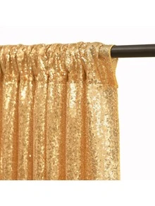 Royal Blue Sequin Backdrop Curtain, 4PCS 2FTx8FT Glitter Backdrop Curtain For Parties, Christmas, Wedding, Party Decoration - 藏蓝色 - 查看 3