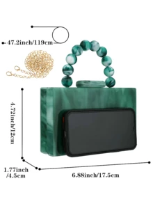 Gets Acrylic Clutch Purses For Women With Marbling Purses And Handbags Elegant Banquet Evening Crossbody Bag - màu xanh lá cây nhạt - Xem 7