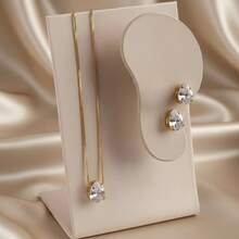 MANAUS DROP NECKLACE AND EARRING SET - GOLD FINISH - 水晶 - 查看 2