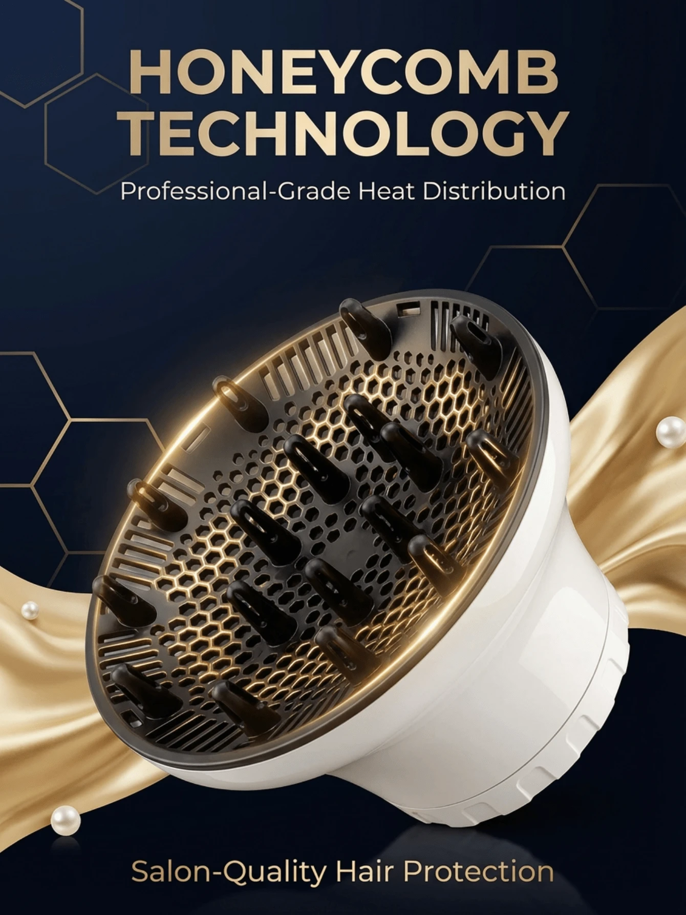 SOKANY 1个吹风机风嘴配件，适用于造型、吹干和卷发 - 黑色电动吹风机扩散器，带通风槽，适合所有发质，美发造型工具 | 流线型设计 | 高效吹干 - 白色 - 查看 1