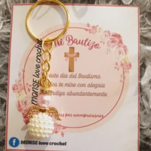 10PZS LLAVEROS PARA BAUTIZO ANGELITOS (SOUVENIRS) - Rosa - Ver 2