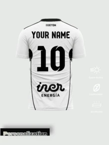1pc Customized White 2026 Football Match Albacete Home Jersey - Customized Name And Number (Front/Back) - Comfortable Breathable Sports Shirt, Suitable For Football, Volleyball, Basketball, Daily Wear, Valentine's Day Gift - White - View 3