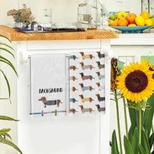 Bộ 2 khăn lau bếp đa năng họa tiết chó Dachshund, khăn lau bát đĩa, khăn vệ sinh, siêu mềm và thấm hút cao, đồ trang trí nhà bếp, phụ kiện nhà bếp, đồ dùng thiết yếu gia đình, vật dụng cần thiết cho nhà bếp, đồ dùng gia đình, đồ dùng du lịch. - Nhiều màu - Xem 6