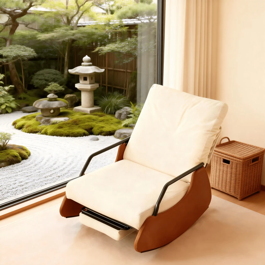 Sofá Mecedora Reclinable Ergonómico Confort Premium Hogar - Beis - Ver 1