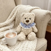 26厘米/10.23英寸吉弗特熊毛绒娃娃，含娃娃服装配件，可爱毛绒玩具娃娃，生日和节日礼物 - 藍色 - 查看 7