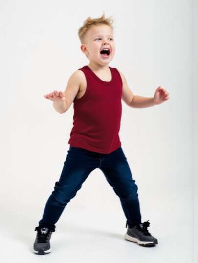 Boys' Loose Fit Solid Color Cotton Sleeveless Vest, Comfortable & Breathable For Outdoor Sports, Casual Undershirt Or Layering Piece For Summer