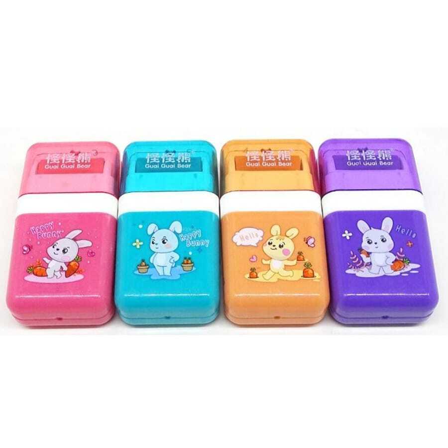 Pack de 4 gomas de borrar de dibujos animados de animales - Rectángulo - Ver 1