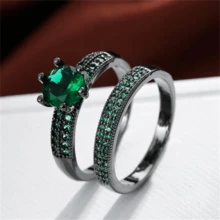 2 Pieces Copper Ring Set For Women, Elegant Retro Bridal Layering Ring With Sparkling Zirconia, Daily/Wedding Jewelry, Valentine's Day Gift - Wedding Rings 5 - View 20