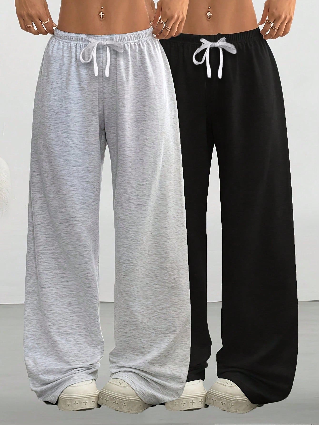 1pc Women's Casual Sports Pants, Loose Straight Leg Silhouette With Drape Effect, Suitable For Loungewear And Outdoor Activities, Can Be Gifted To Couples, Made Of 100% Polyester, With Drawstring Waistband For Adjustability, Available In Multiple Colors