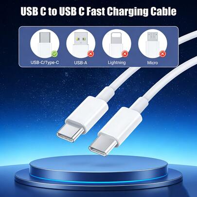 Cable de carga rápida de doble longitud Tipo-C | 1 metro de longitud corta portátil / 2 metros de longitud larga flexible | Adecuado para todos los escenarios | Carga estable, sin ventanas emergentes | Compatible con Apple 17promax-15 Series / S25 / Tablets Pro/Air | Excelente relación calidad-precio