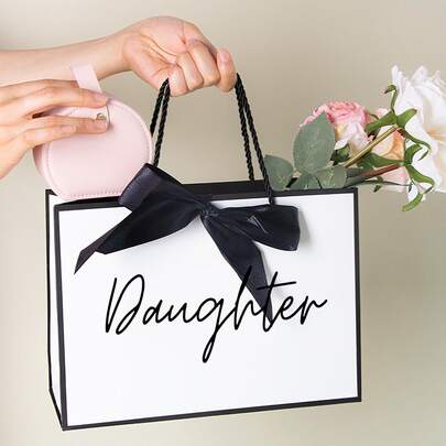 1 pieza Bolsa de regalo para hija, bolsa de regalo de moda, bolsa de compras única para el cumpleaños de la hija, bolsa de compras plegable y ligera, mejores ideas de regalo para el Día de la Madre