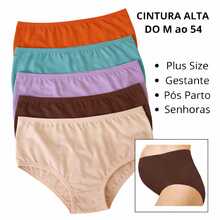 Kit com 5 Calçola Senhora Calcinha Plus Size tanga Linha Luxo - Multicolorido - Visão 8