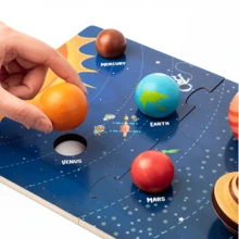 太阳系模型板，八大行星拼图，STEM太空学习玩具，适合3岁以上儿童，含3D行星模型，学前儿童教育礼物，生日/儿童节礼物 - 彩色 - 查看 7