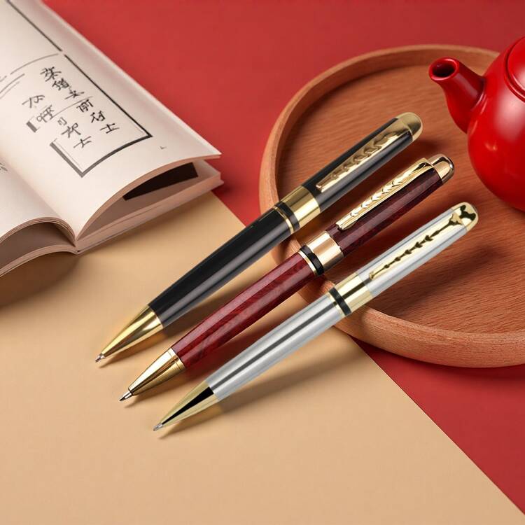 A Stylish And Simple Metal Ballpoint Pen / Smooth Rotating Stainless Steel Signature Pen / High-End Executive Pen For Both Men And Women / Student Writing Pen - Replaceable Ink Cartridge / A Unique Business Gift For Men Or Women - Pen - View 6
