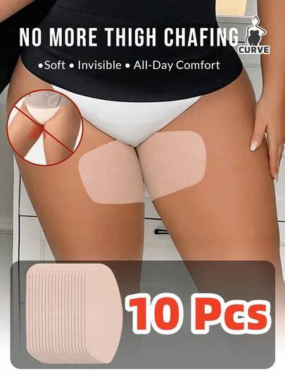 10Pcs Disposable Non-Woven Thigh Chafing Pads For Plus Size, Anti-Chafing Thigh Protectors, Soft & Breathable No-Chafe Strips, Sweatproof & Invisible For Women & Men, Ultra-Thin Thigh Guards For Summer, Outdoor, Travel, Running, Hiking, Gym, And Daily Wear, Lightweight & Comfortable Thigh Anti-Friction Stickers, Skin-Friendly And Easy To Apply, Ideal For Skirts, Shorts, And Dresses
