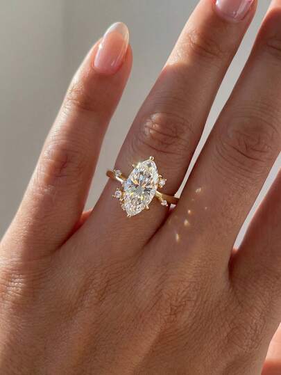 1pc Classic Unique Zirconia 925 Sterling Silver Ring, Exquisite & Distinctive, Perfect For Women To Wear To Parties And Galas, Meticulously Crafted, An Ideal Anniversary Gift For Girlfriend