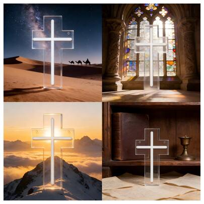 1Pc, Jesus Cross Neon Sign, Home Decor LED Neon Sign, White Wall Decoration, Christmas New Year Wedding Birthday Party Sign, Easter Decoration