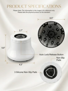 SOKANY 1个吹风机风嘴配件，适用于造型、吹干和卷发 - 黑色电动吹风机扩散器，带通风槽，适合所有发质，美发造型工具 | 流线型设计 | 高效吹干 - 白色 - 查看 9