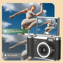 RENEAR 4K Digital Camera With 8X Zoom, Compact CCD, 48MP, 180° Flip Screen, Student Photographic - 黑色 - 查看 8
