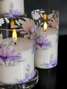 1/2/3pcs Flameless Flickering Candles With Remote Control And Timer, LED Candles With Realistic Wick, Warm Flame, Suitable For Home Decor, Wedding, Valentine's Day, Party, Candle Warmer, Gift - Purple - View 2