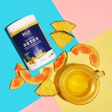 Bella Probiotics Iced Bella  Natural Colon Cleanse Powder - Pineapple & Mango Flavor, 400g Per Pack - Digestive & Detox Support, Vegan, Non-GMO- 500g - Detox Powder (Pineapple) - 查看 2