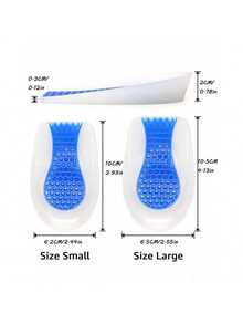 QKC 1 paire de coussinets de talon en silicone, doux et confortables, absorbant les chocs et soulageant la pression, semelles de gel antidérapantes et auto-adhésives, convenant aux chaussures plates et talons hauts pour hommes et femmes - Bleu azur - Voir 5