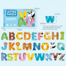 Magnetic Puzzle Stickers Set, Letters Numbers Animals Fruits Vehicles & More, Multicolor DIY Learning Fridge Magnets, School & Christmas Party Favors - Multicolor - View 7