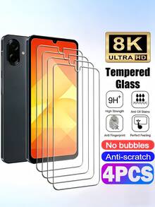 4Pcs Crystal Clear Tempered Glass Screen Protection Compatible With Samsung Galaxy S26 S25 S24/Compatible With IPhone 17 16/Compatible With HUAWEI/Honor/Compatible With Xiaomi 15T/Poco/Redmi Note 15 Full Coverage 9H Hardness Anti-Fingerprint - Clear - View 10