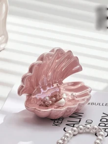 1件樹脂貝殼珠寶托盤，藝術裝飾風格，多功能半圓形鑰匙與珠寶收納架，適用於玄關/梳妝台，家居裝飾，送給母親/朋友的貼心禮物 - 結婚禮物，陽光旅行珠寶托盤，通風1天後無味 - 彩色 - 查看 5