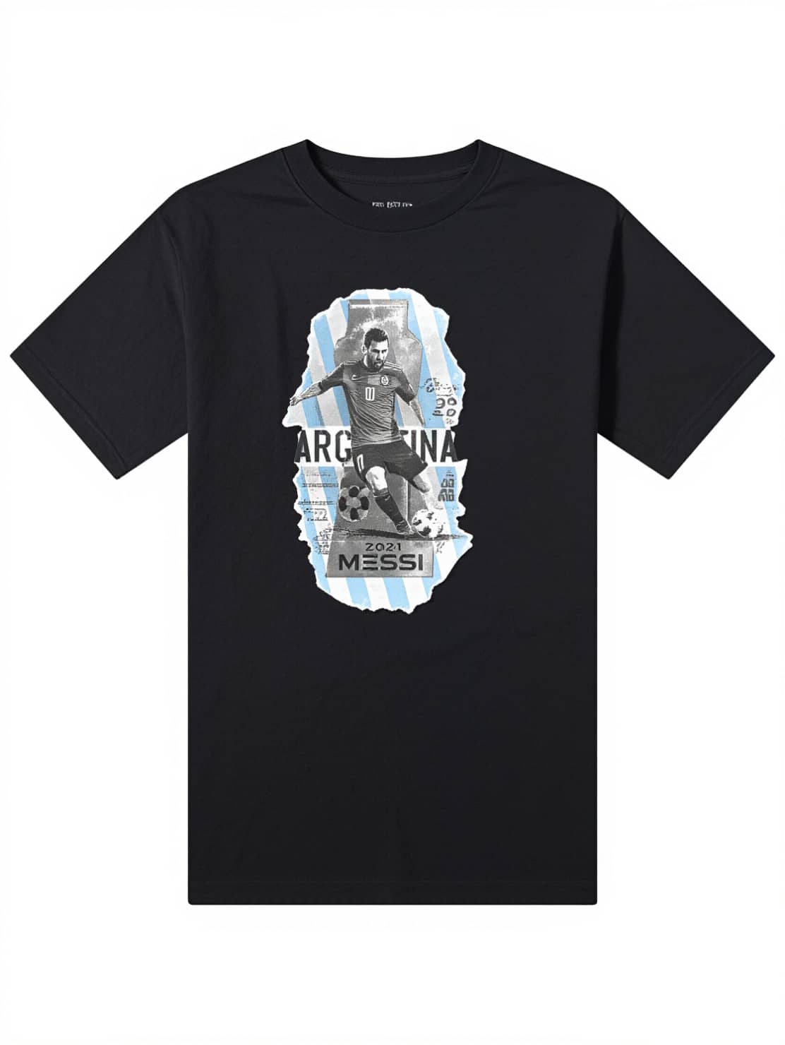 2025 Summer New Messis Barcelona Argentina Men's Commemorative Edition Pure Cotton Short-Sleeved T-Shirt_1 - 黑色 - 查看 1