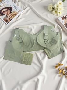 2pcs/Set Solid Color Casual - Comfortable Minimalist Plus Size Bras For Women - Multicolor - View 5