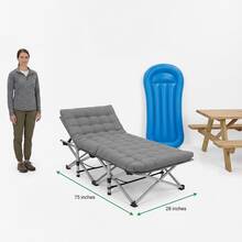 Aoran 300/350/560/660/760LBS Load-Bearing Outdoor Folding Chair, Non-Slip Foot Pads, Foldable Storage Bag Design, Large Extra-Wide Outdoor Furniture, Camping, Picnic, Fishing Nap Chair, Can Be Used As A Holiday Gift. Outdoor Only. - 560 LBS - Xem 9