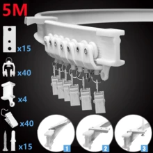 Tapsin 5M Bendable Flexible Curtain Track Rod Rail Ceiling Window Caravan Straight Bay - White - View 1