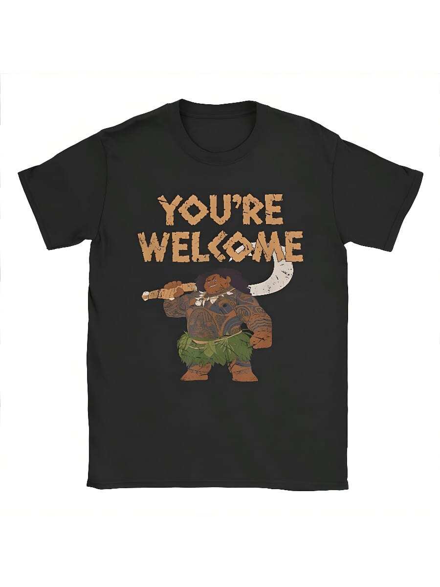 Moanas Maui Confident Pose You're Welcome Graphic Print T Shirt Men Men Cotton Tee Shirt Clothing - màu đen - Xem 1