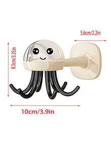 新款多功能章鱼挂钩 - 安装简便，壁挂式塑料挂钩，适用于浴室、厨房和衣柜收纳，时尚造型，并具有特殊的简易安装功能 - 彩色 - 查看 4