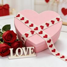 5 Jardas de Fita com Formato de Coração, 1,6cm/0,62 Polegada de Largura, Fita de Embalagem de Caixa de Presente, Material de Acessórios de Vestuário Feito à Mão DIY, Adequado para Buquê, Acessórios de Cabelo, Decoração de Sapato e Caixa de Presente, Dia dos Namorados, Casamento, Aniversário - Multicolorido - Visão 6