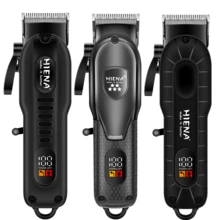 HIENA 多功能一体式理发工具，家用理发用品，专业男士无线理发器，USB充电及数字显示，男士理发工具，理发配件，适合家庭和理发店使用，男士礼品 - 黑色 - 查看 1