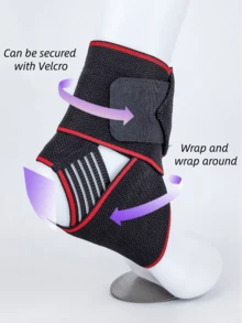 1个硅胶防滑踝关节支撑护具，压缩踝关节绑带，适用于篮球、足球、排球运动，防扭伤踝关节绑带 - 彩色 - 查看 2