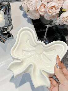 1 pieza Soporte para cepillos de dientes con lazo blanco y rosa de 3 agujeros, estante multifuncional para almacenar cepillos de dientes y pasta de dientes, accesorio de decoración del hogar elegante y duradero, organizador de baño de moda - Multicolor - Ver 10