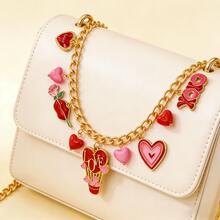 Móc khóa hình trái tim trang trí ngày Valentine, phụ kiện du lịch, móc khóa túi xách máy bay, móc khóa dây trang trí. - Nhiều màu - Xem 5