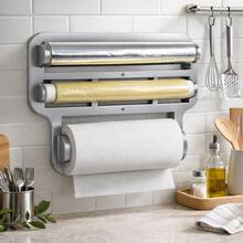 3-In-1 Triple Holder For Paper Towels And Rolls, Kitchen Organizer - 灰色 - 查看 2