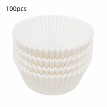 Bộ 100 cốc giấy nướng bánh cupcake màu trắng, chống dính, dùng cho tiệc tùng, đám cưới, sinh nhật, Giáng sinh. - trắng tinh khiết - Xem 7