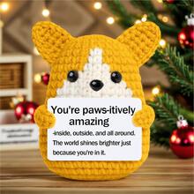 1pc Handmade Crochet Desktop Positive Energy Decor, Cute Cartoon Keychain Gift For Best Friends, Sisters, Girlfriends, Mothers, Grandmothers, Unisex, Positive Attitude, Creative Party, Valentine's Day, Plush Doll Decoration - Multicolor - View 13