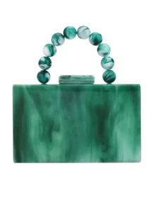 Gets Acrylic Clutch Purses For Women With Marbling Purses And Handbags Elegant Banquet Evening Crossbody Bag - màu xanh lá cây nhạt - Xem 5