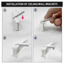 Tapsin 5M Bendable Flexible Curtain Track Rod Rail Ceiling Window Caravan Straight Bay - White - View 11