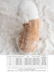 1pc Soft Cotton Fleece Pet Clothing, Dog Apparel With Leash Buckle, Suitable For Autumn/Winter, Teddy, Cat, Puppy