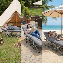 Aoran 300/350/560/660/760LBS Load-Bearing Outdoor Folding Chair, Non-Slip Foot Pads, Foldable Storage Bag Design, Large Extra-Wide Outdoor Furniture, Camping, Picnic, Fishing Nap Chair, Can Be Used As A Holiday Gift. Outdoor Only. - 560 LBS - Xem 7