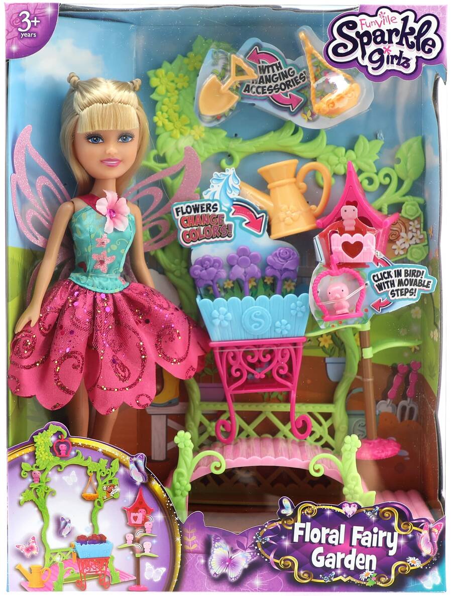 ZURU Sparkle Girlz Fairy Garden & Accessories, Miniature Posable Dolls - Sparkle Girlz Floral Fairy Garden - View 1